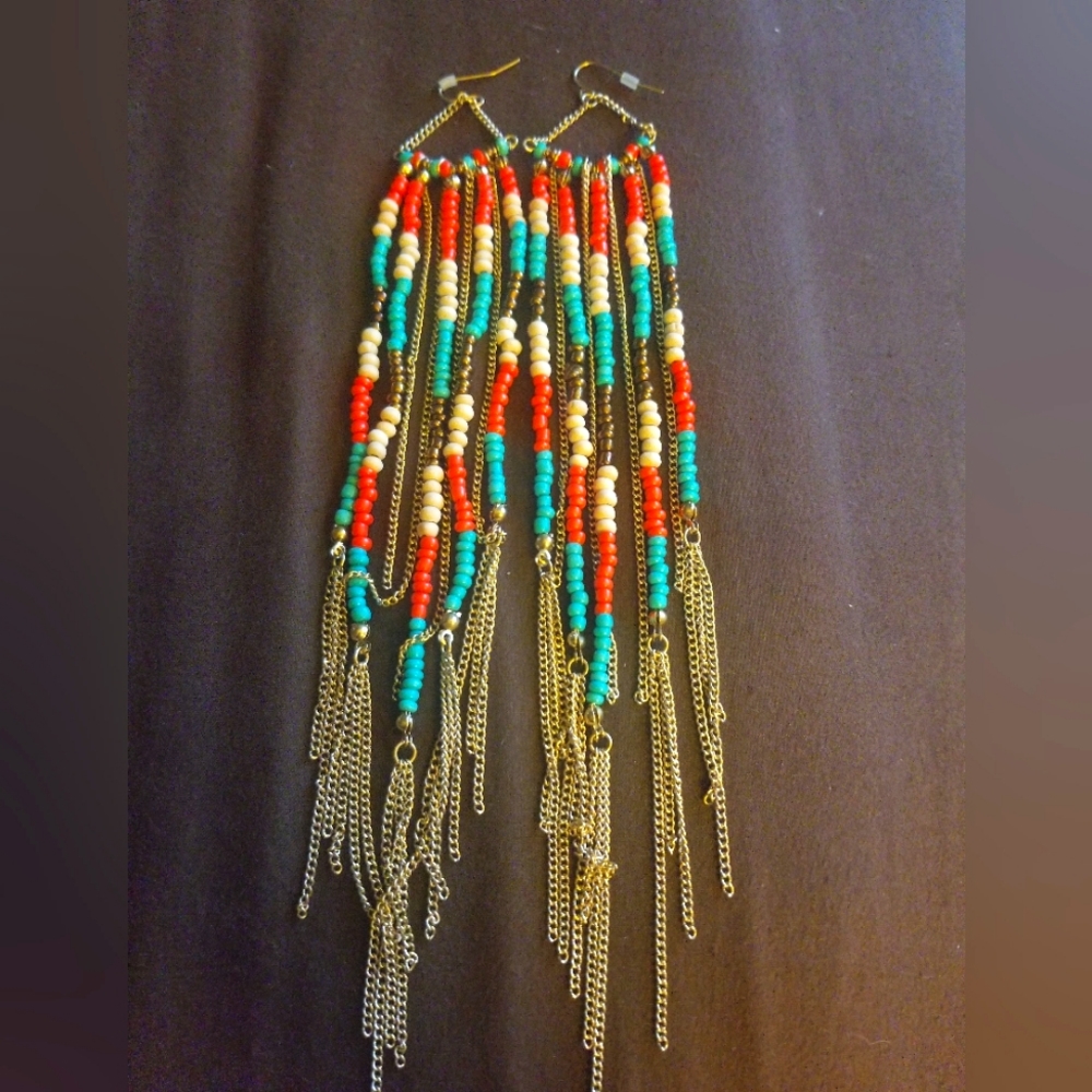 Long beaded earrings